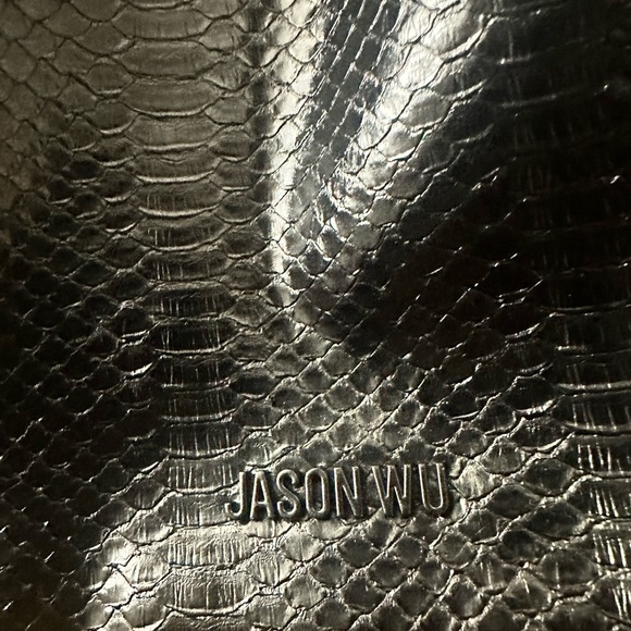 Jason Wu Mia Ho Snakeskin Textured Half moon Shaped Hobo Bag - Picture 3 of 6